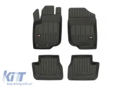 Specific rubber mats suitable for Peugeot 207 2006-2012, 4-piece set, black color, with 24-month warranty-image-6220969