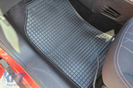 Specific rubber mats suitable for Peugeot 208 2012-2019, Peugeot 2008 2013-2019, 4-piece set, black color-image-6248869