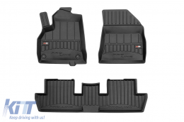 Specific rubber mats suitable for Peugeot 3008 2009-2016, 3-piece set, black color, with 24-month warranty - ABFMP6017917