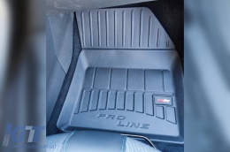 Specific rubber mats suitable for Peugeot 3008 after 2016, 3-piece set, black color, with 24-month warranty-image-6223456