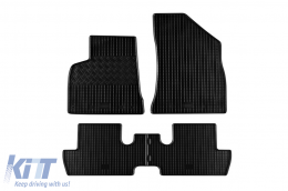 Specific rubber mats suitable for Peugeot 3008 after 2009, 4-piece set, black color - ABFMP6023548