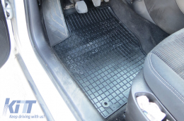 Specific rubber mats suitable for Peugeot 307 2001-2007, Citroen C4 2004-2010, 4-piece set, black color-image-6220318