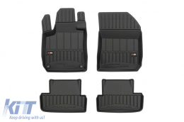 Specific rubber mats suitable for Peugeot 308 2013-2021, 4-piece set, black color, with 24-month warranty from Frogum 3D ProLine series. - ABFMP6017633