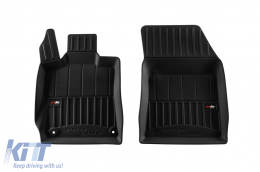 Specific rubber mats suitable for Peugeot 408 after 2022, 3-piece set, black color, with 24-month warranty-image-6224020