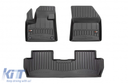 image-40-Specific rubber mats suitable for Peugeot 5008 after 2017, 3-piece set, black color, with 24-month warranty