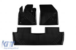 Specific rubber mats suitable for Peugeot 5008 after 2017, 3-piece set, black color - ABFMP6018426