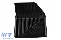 Specific rubber mats suitable for Peugeot 5008 after 2017, 3-piece set, black color-image-6226717