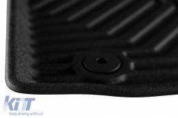 Specific rubber mats suitable for Peugeot 5008 after 2017, 3-piece set, black color-image-6226725