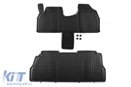 Specific rubber mats suitable for Peugeot 806, Citroen Evasion, Fiat Ulysse, Lancia Zeta 1994-2002, 2-piece set, black color - ABFMP6016215