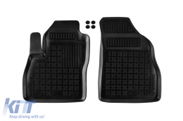 Specific rubber mats suitable for Peugeot Bipper, Fiat Fiorino after 2007, Citroen Nemo 2008-2017, 2-piece set, black color-image-6242974
