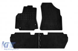 Specific rubber mats suitable for Peugeot Partner, Citroen Berlingo 2008-2018, 4-piece set, black color - ABFMC6018734