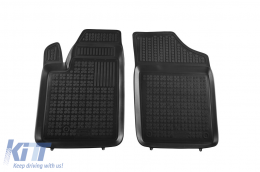 Specific rubber mats suitable for Peugeot Partner, Citroen Berlingo 1996-2008, 2-piece set, black color-image-6242984