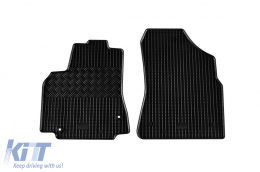 Specific rubber mats suitable for Peugeot Partner, Citroen Berlingo 2008-2018 front, 2-piece set, black color-image-6248284