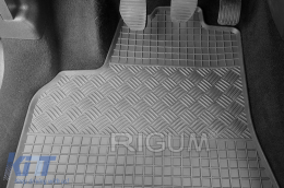 Specific rubber mats suitable for Peugeot Partner, Citroen Berlingo 2008-2018 front, 2-piece set, black color-image-6248287
