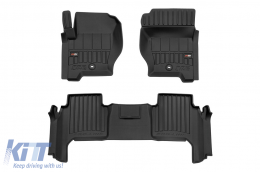 Specific rubber mats suitable for Range Rover Sport I 2005-2013 from Frogum 3D ProLine series, 3-piece set, black color, with 24-month warranty - ABFMLR6017817
