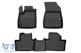 image-64-Specific rubber mats suitable for Renault Austral Mild Hybrid after 2022, 3-piece set, black color, with 24-month warranty