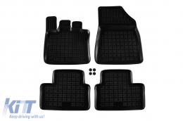 Specific rubber mats suitable for Renault Captur after 2019, Captur E-tech Hybrid after 2020, 4-piece set, black color-image-6216134