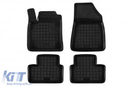 Specific rubber mats suitable for Renault Clio after 2019, 4-piece set, black color-image-6216120