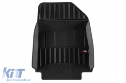 Specific rubber mats suitable for Renault Clio 2012-2020, 4-piece set, black color, with 24-month warranty from Frogum 3D ProLine series.-image-6224348