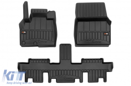 Specific rubber mats suitable for Renault Espace IV 2002-2014, 3-piece set, black color, with 24-month warranty - ABFMR6017807