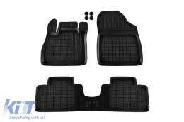Specific rubber mats suitable for Renault Grand Scenic after 2016, 3-piece set, black color-image-6216140