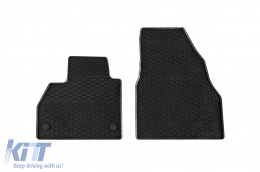 Specific rubber mats suitable for Renault Kangoo 2008-2021, Mercedes Citan W415 after 2012, 2-piece set, black color-image-6248153