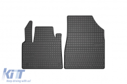 Specific rubber mats suitable for Renault Kangoo E-tech Electric after 2021 for first row seats, 2-piece set, black color - ABFMR6024007