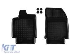 Specific rubber mats suitable for Renault Laguna 2007-2015, 4-piece set, black color-image-6216035