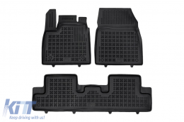 Specific rubber mats suitable for Renault Megane E-Tech after 2022, 3-piece set, black color - ABFMR6016420