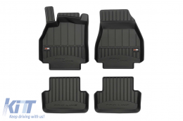 Specific rubber mats suitable for Renault Megane 2002-2008, 4-piece set, black color, with 24-month warranty-image-6221730
