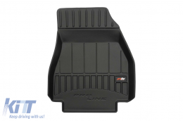 Specific rubber mats suitable for Renault Megane 2002-2008, 4-piece set, black color, with 24-month warranty-image-6221732