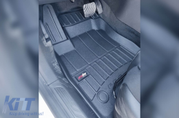 Specific rubber mats suitable for Renault Megane 2015-2022, 4-piece set, black color, with 24-month warranty-image-6222601
