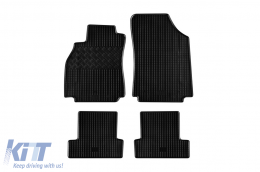 Specific rubber mats suitable for Renault Megane hatchback after 2009, 4-piece set, black color-image-6248916