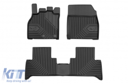 Specific rubber mats suitable for Renault Scenic, Grand Scenic 2009-2016, 3-piece set, black color-image-6226936