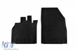 Specific rubber mats suitable for Renault Scenic, Grand Scenic with tunnel after 2009, 5 doors, 5-piece set, black color-image-6228756