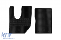 Specific rubber mats suitable for Renault Trucks T after 2015, 2-piece set, black color-image-6249758