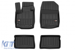 Specific rubber mats suitable for Renault Twingo II 2007-2014, 4-piece set, black color, with 24-month warranty - ABFMR6017842