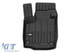 Specific rubber mats suitable for Renault Twingo II 2007-2014, 4-piece set, black color, with 24-month warranty-image-6223043