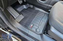 Specific rubber mats suitable for Renault Twingo III, Smart ForFour II after 2014, 4-piece set, black color, with 24-month warranty-image-6223164