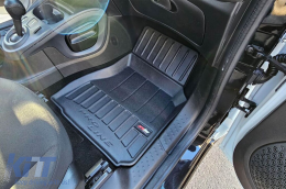 Specific rubber mats suitable for Renault Twingo III, Smart ForFour II after 2014, 4-piece set, black color, with 24-month warranty-image-6223165