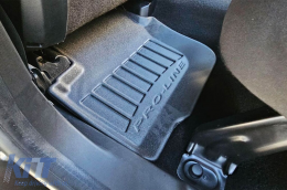 Specific rubber mats suitable for Renault Twingo III, Smart ForFour II after 2014, 4-piece set, black color, with 24-month warranty-image-6223167
