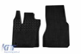 Specific rubber mats suitable for Renault Twingo, Smart Forfour after 2015, Smart Forfour EQ after 2017, 4-piece set, black color-image-6249425