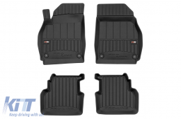 image-30-Specific rubber mats suitable for SAAB 9-3 II 2002-2015, 4-piece set, black color, with 24-month warranty from Frogum 3D ProLine series.