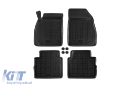 Specific rubber mats suitable for Saab 9-5 2010-2012, 4-piece set, black color
