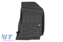 Specific rubber mats suitable for Saab 9-5 1997-2009 from Frogum 3D ProLine series, 4-piece set, black color, with 24-month warranty-image-6223116