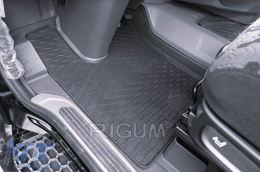 Specific rubber mats suitable for Scania R after 2016, 2-piece set, black color-image-6250272