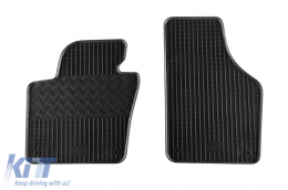 Specific rubber mats suitable for Seat Alhambra, VW Sharan after 2010, 5 seats, 4-piece set, black color-image-6249142