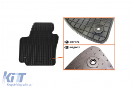 Specific rubber mats suitable for Seat Altea 2004-2015, Toledo 2004-2009, 4-piece set, black color-image-6227900