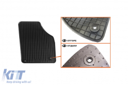 Specific rubber mats suitable for Seat Altea 2004-2015, Toledo 2004-2009, 4-piece set, black color-image-6227901