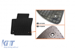 Specific rubber mats suitable for Seat Leon 2005-2012, 4-piece set, black color-image-6227649